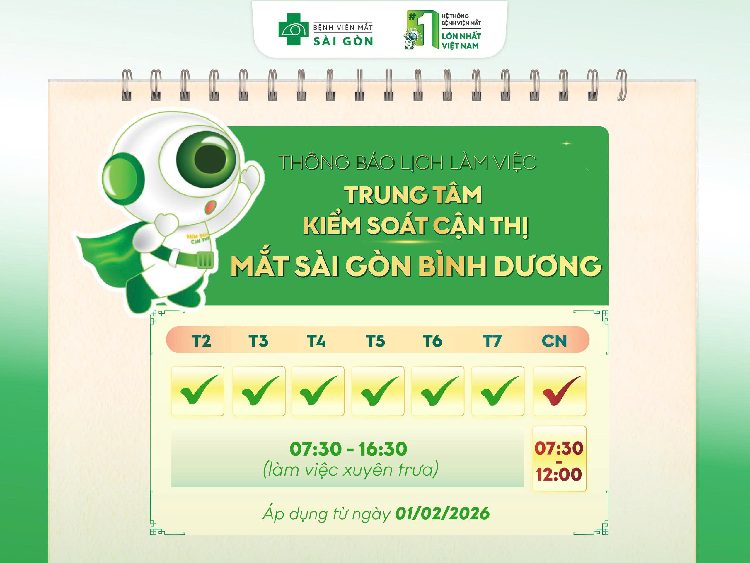 Triển khai khám mắt sáng chủ nhật